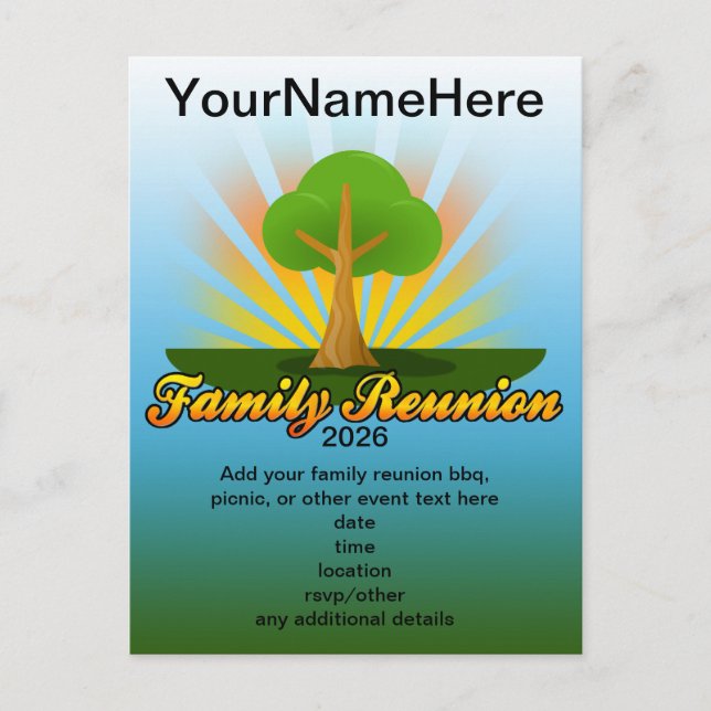 Green Tree Family Reunion Logo Postcard (Front)