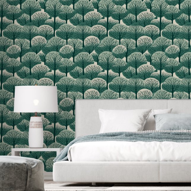 Green Tree Forest Nature Inspired Removable Wallpaper (Creator Uploaded)