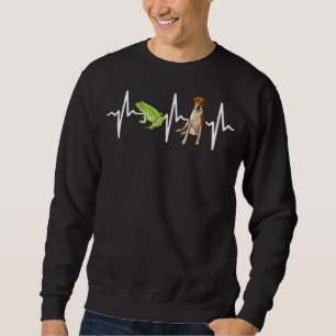 Green Tree Frog Black Labrador Retriever Heartbeat Sweatshirt