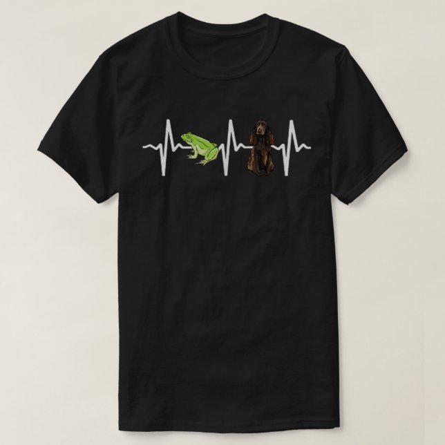 Green Tree Frog Field Spaniel Heartbeat Dog Lover  T-Shirt (Design Front)