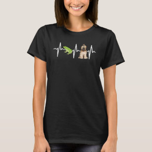 Green Tree Frog Tibetan Terrier Heartbeat Dog T-Shirt
