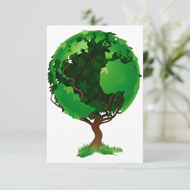 Green Tree Globe Invitations (Creator Uploaded)