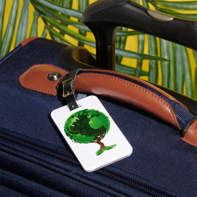 Green Tree Globe Luggage Tags (Creator Uploaded)
