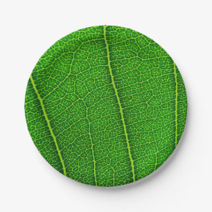 Green Tree Leaf Paper Plate