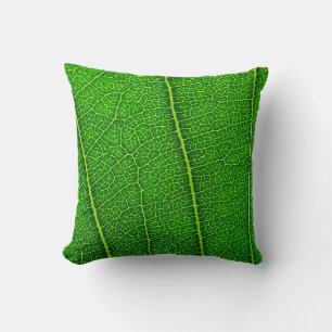 Green Tree Leaf Throw Pillow