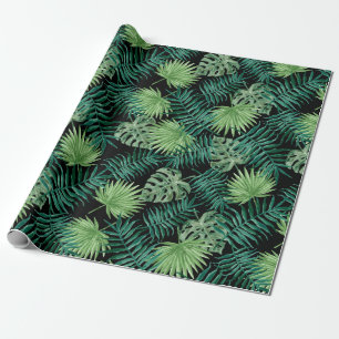 Green Tree Leaves Plants Pattern Wrapping Paper