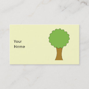 Green Tree. On cream background. Business Card