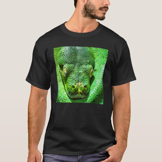 Green Tree Python  Snake Apparel T-Shirt (Front)