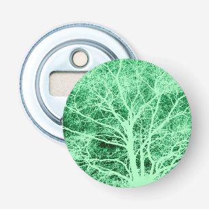 Green tree silhouette bottle opener