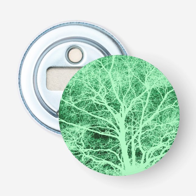 Green tree silhouette bottle opener (Front)