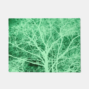 Green tree silhouette doormat