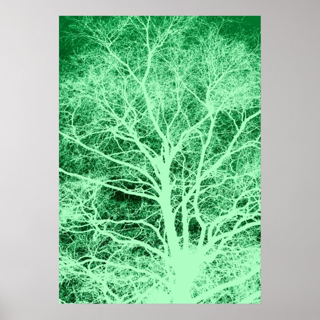 Green tree silhouette poster (Front)