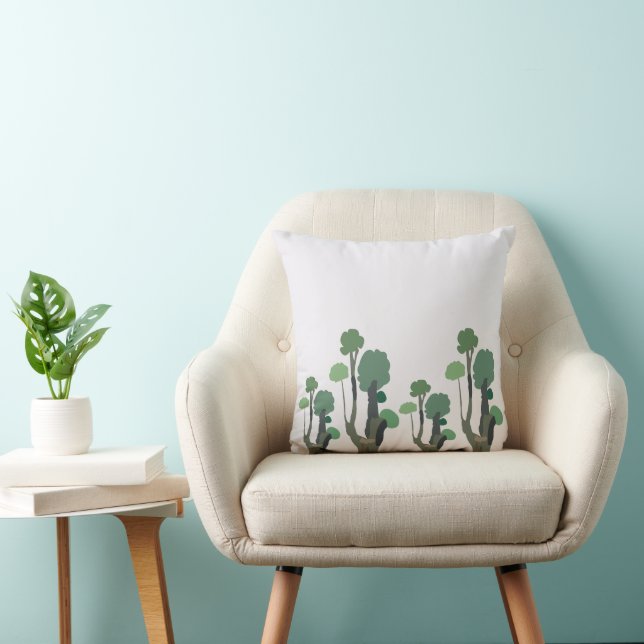 Green Tree Throw Pillow (Chair)