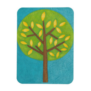 Green Tree with Yellow Leaves by Chariklia Zarris Magnet