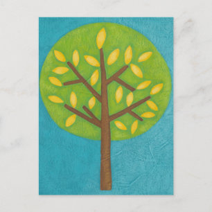 Green Tree with Yellow Leaves by Chariklia Zarris Postcard