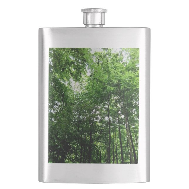Green trees hip flask (Front)