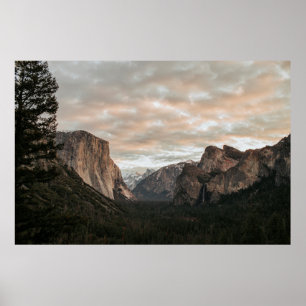 GREEN TREES NEAR BROWN MOUNTAIN UNDER CLOUDY SKY D POSTER