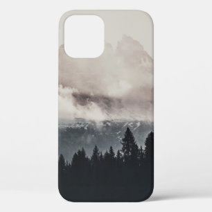 GREEN TREES ON MOUNTAIN UNDER WHITE CLOUDS iPhone 12 CASE