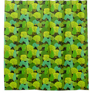 Green trees pattern 01.b. Black BG