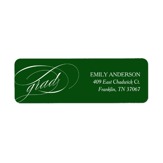 Green Trendy Calligraphy Graduation Address (Front)