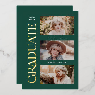 Green Trendy Serif Multiple Photo Graduation 