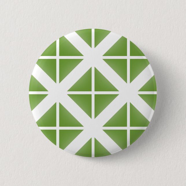 Green Trendy Triangle Pattern 2 Inch Round Button (Front)