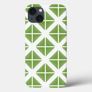 Green Trendy Triangle Pattern iPhone 13 Case