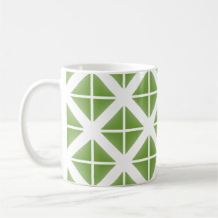 Green Trendy Triangle Pattern Coffee Mug