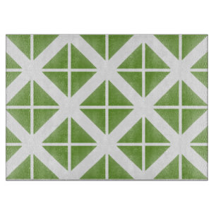 Green Trendy Triangle Pattern Cutting Board