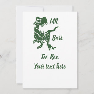Green Trex the Boss Dino Invitation
