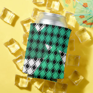 Green Triangle Harlequin Can Cooler
