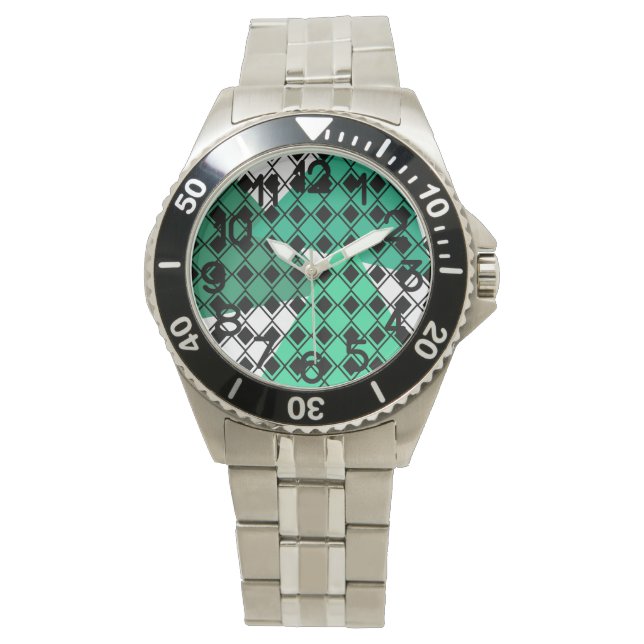 Green Triangle Harlequin  Watch (Front)