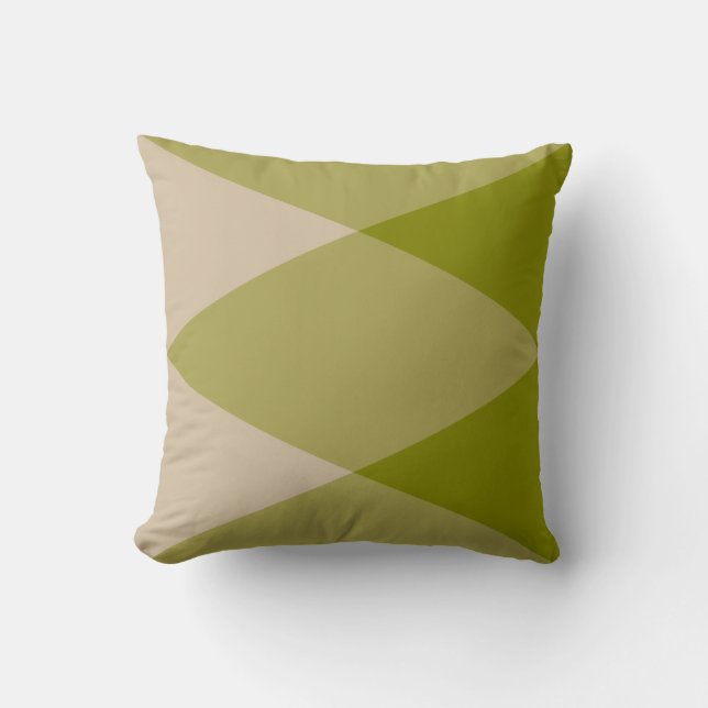 Green Triangles Throw Pillow (Front)