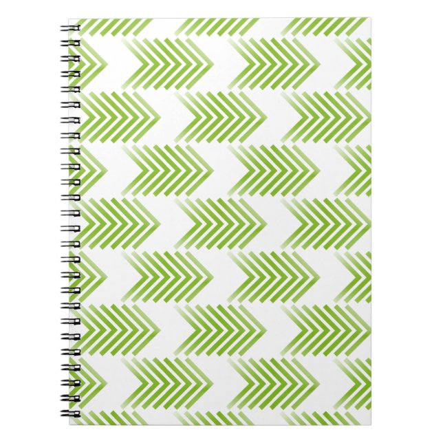 Green Tribal Arrow Pattern Notebook (Front)