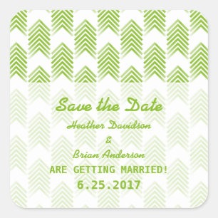 Green Tribal Arrows Save the Date Stickers