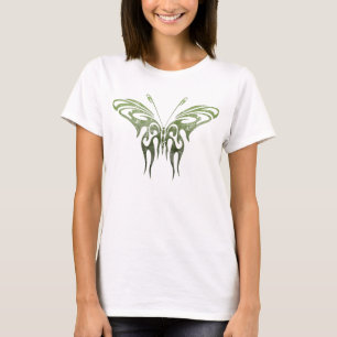 Green Tribal Butterfly Tattoo T-Shirt