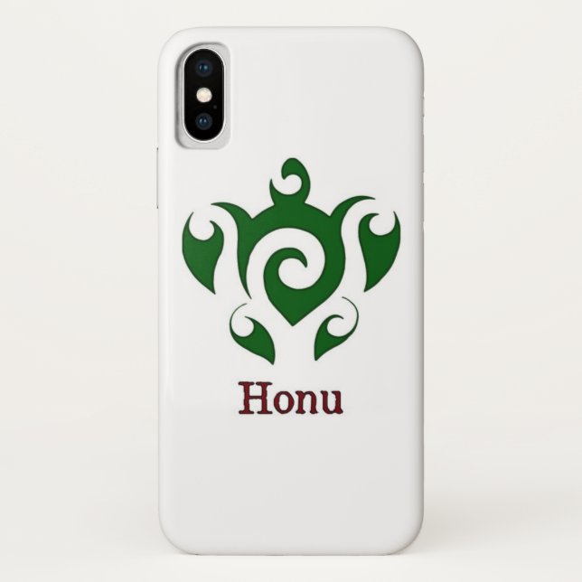 Green Tribal Hawaiian Sea Turtle Case-Mate iPhone Case (Back)