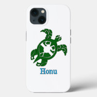 Green Tribal Honu Sea Turtle on White