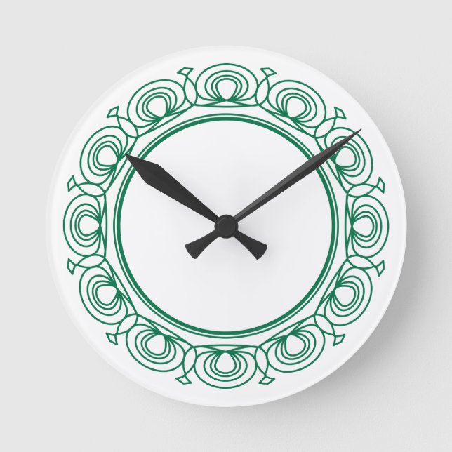 Green Trim Round Clock (Front)