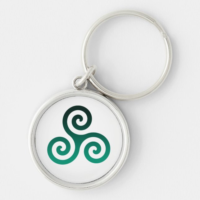 Green Triskele Keychain (Front)