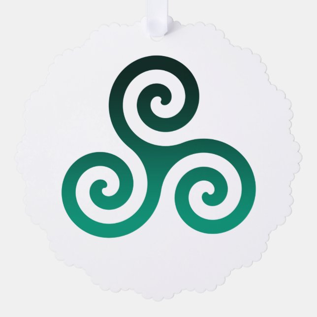 Green Triskele  Ornament Card (Front)