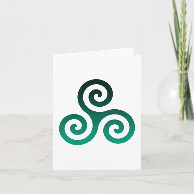 Green Triskele symbol Note Card (Front)