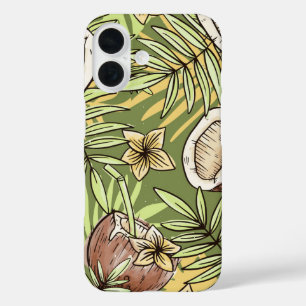 Green Tropic Coconut jungle Breeze iPhone 16 Case