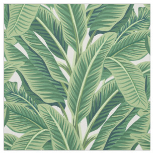 Green Tropical Banana Leaves Fabric