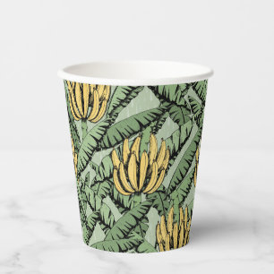 Green Tropical Banana Leaves Paper Cups 