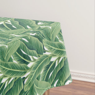 Green Tropical Banana Leaves Tablecloth