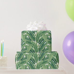 Green Tropical Banana Leaves Wrapping Paper