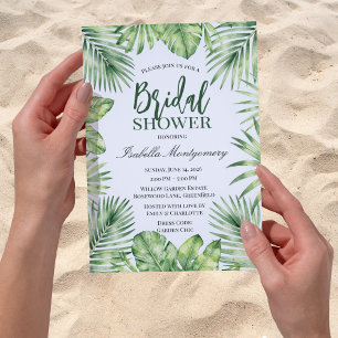 Green Tropical Foliage Bridal Shower Elegance 2026 Invitation