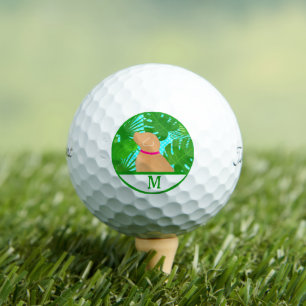 Green Tropical Island Yellow Dog Golf Ball