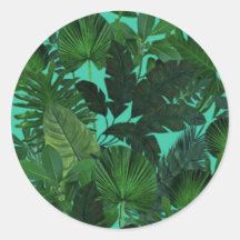 Green Tropical Leaf Pattern Stickers